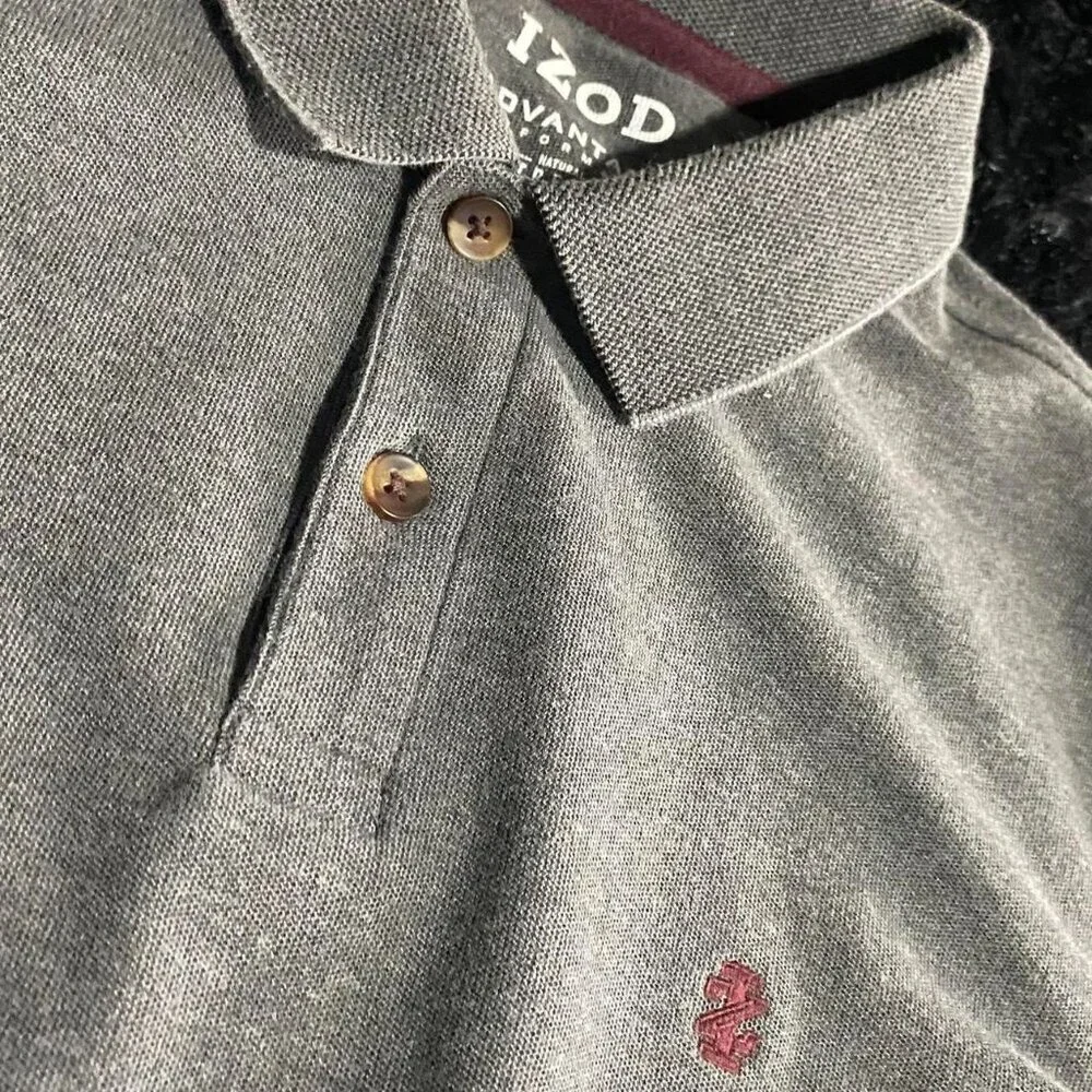 Vintage Izod Grey Polo Shirt #poloshirt #poloassn #Izod #george - Picture 3 of 8